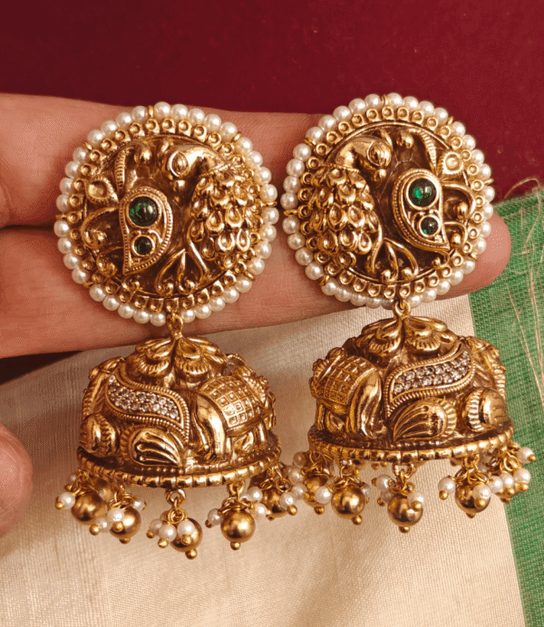 Peacock bridal jhumkha
