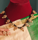 Nakshatra Flower black rope necklace