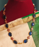 Oval stone chain (Blue) with fish hook