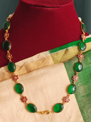 Oval stone chain (Green)