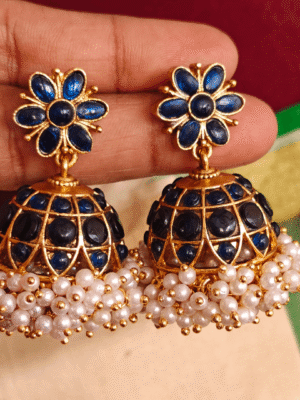 Traditional kodai jhumkha (Blue)