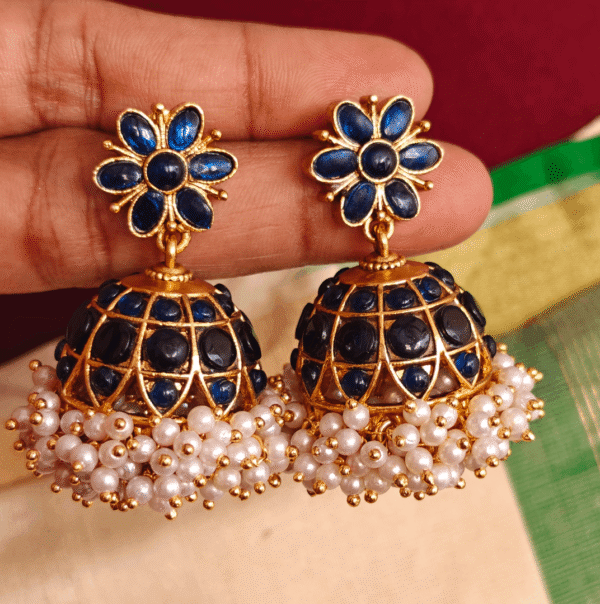 Traditional kodai jhumkha (Blue)