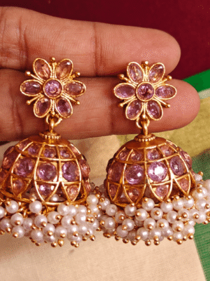 Traditional kodai jhumkha (Pink)