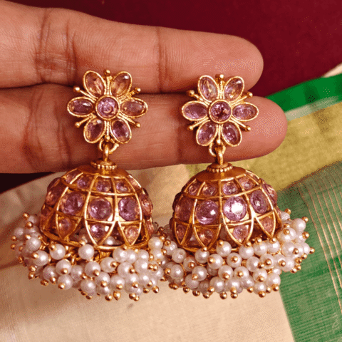 Traditional kodai jhumkha (Pink)