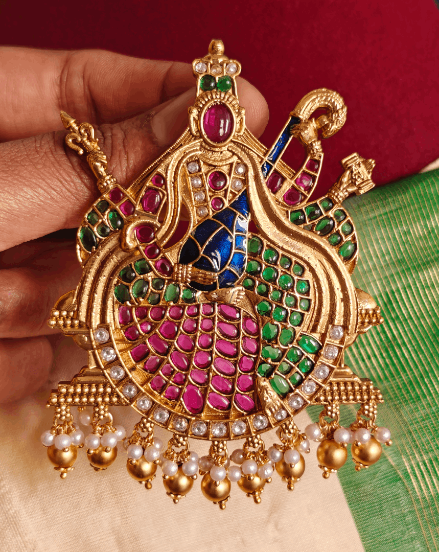 Saraswati pendant (Blue veena)