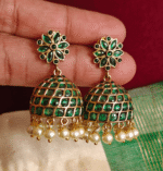 Flower victorian jhumkha (Green)