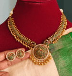 Annam pachai (emerald) necklace set