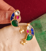 Peacock bugadi earrings (Blue green)
