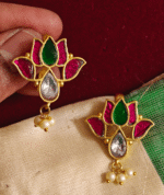 Lotus bugadi earrings (Green white)