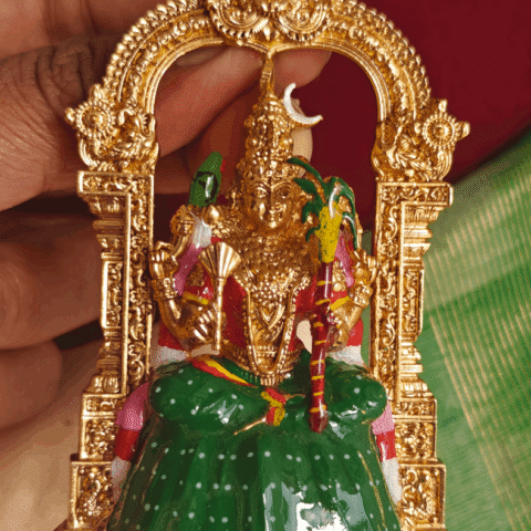 3D kamakshi green saree pendant