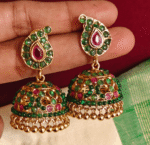 Traditional mango kemp jhumkha (Green ruby)