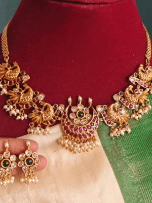 Moon peacock necklace