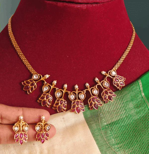 lotus kemp white stone necklace