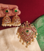 Double peacock pendant set with jhumkha