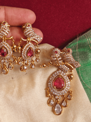 Parrot pendant set (Ruby)