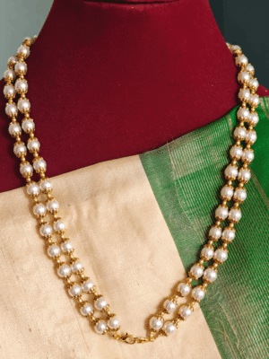 Double line shell pearl mala