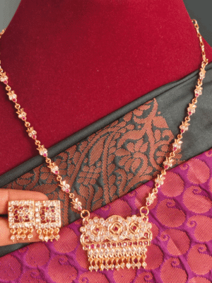 80's classic padhakkam necklace (ruby white)
