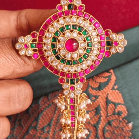 Kundan jadau chakra pendant
