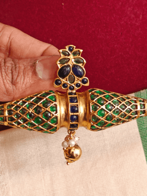 Damaru fusion kemp pendant (Green blue)