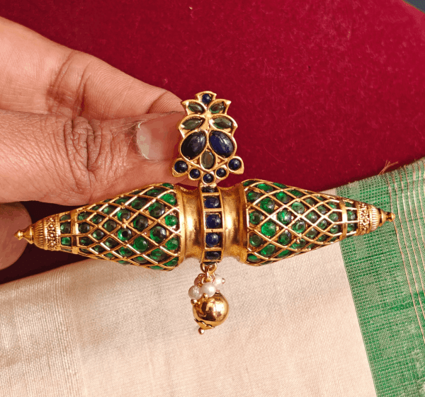 Damaru fusion kemp pendant (Green blue)