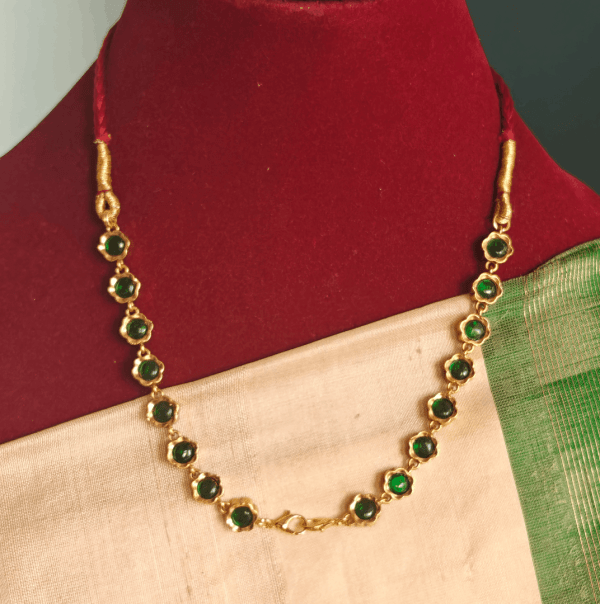 2 in 1 kal necklace chain (Red / green )