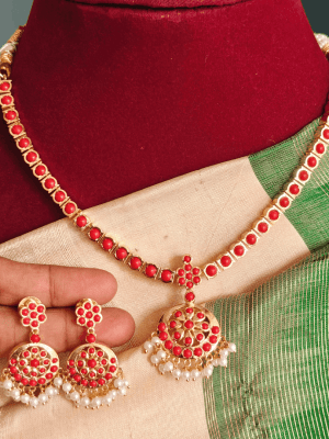 Coral attigai necklace