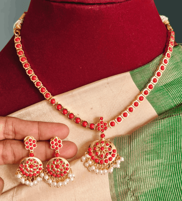 Coral attigai necklace