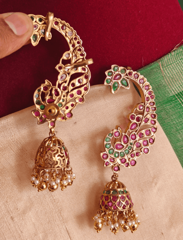 Peacock jhumkha earcuff