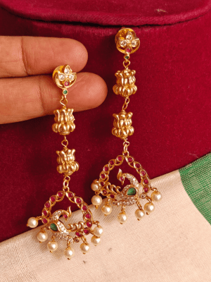 Lotus peacock earrings