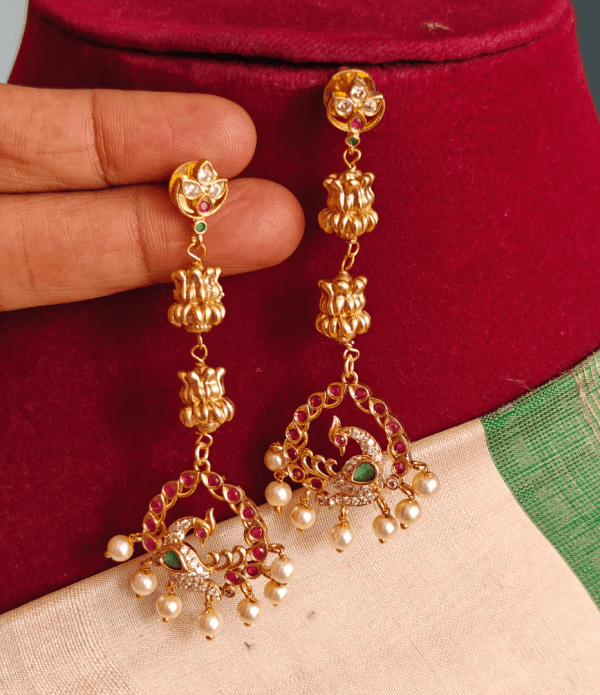 Lotus peacock earrings