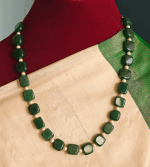 Flat beads with pearls mala