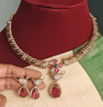 Bird victorian hasli (Ruby green kundan)