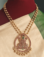 Thamrai lakshmi (Ruby) with double line ball chain