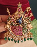 Saraswati with blue veena brooch