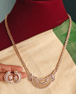 Diamond look alike half moon necklace