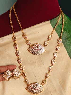 Double annam necklace haaram set