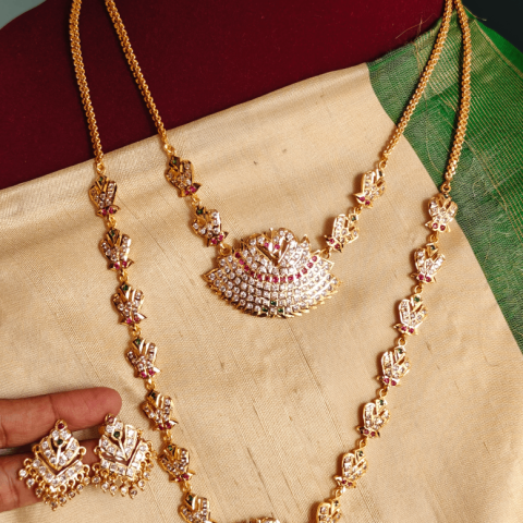 Double annam necklace haaram set