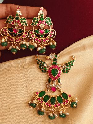 Gandaberunda jadau pendent set