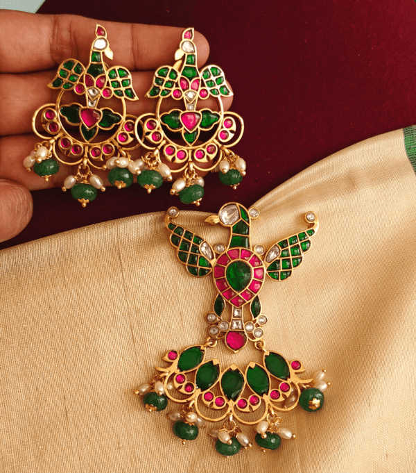 Gandaberunda jadau pendent set