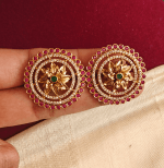Flower ruby earring
