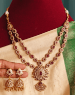 Double layer victorian necklace set ( ruby white)