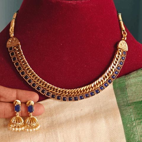 Neela kal kemp necklace set
