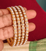 Round pearl bangles (Set of 4)