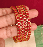 Round coral bangles (Set of 4)