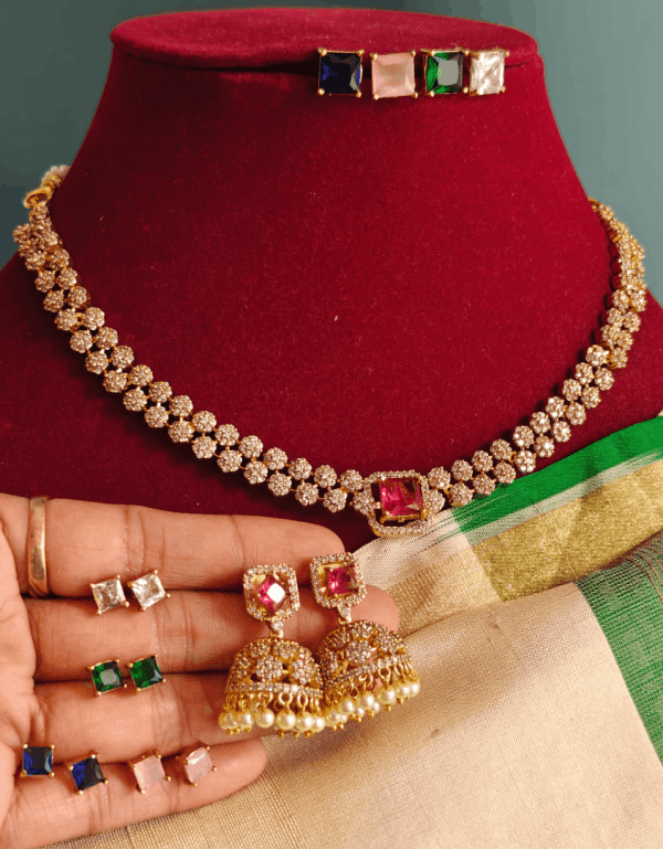 Flower inter changeable necklace set