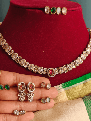 Gopuram interchangeable necklace set