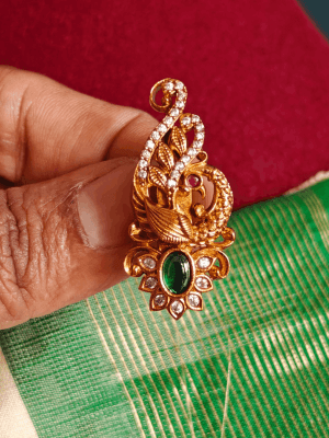 peacock saree pin