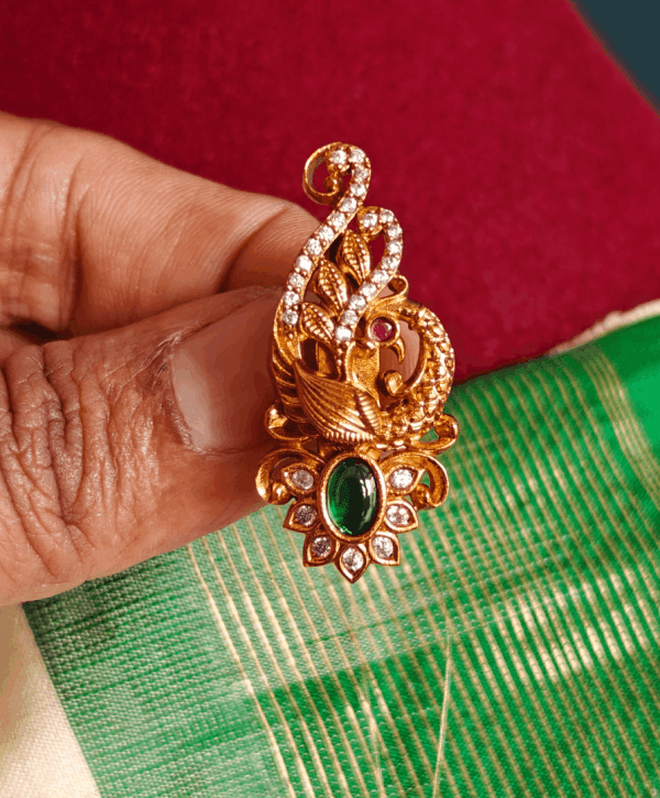 peacock saree pin