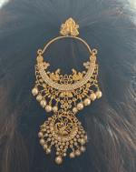 Half moon double peacock hairpin