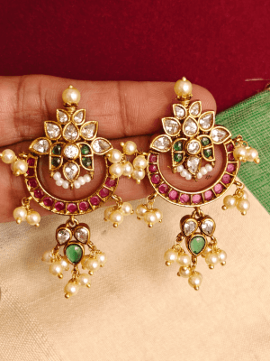 Leaf chandbali earring